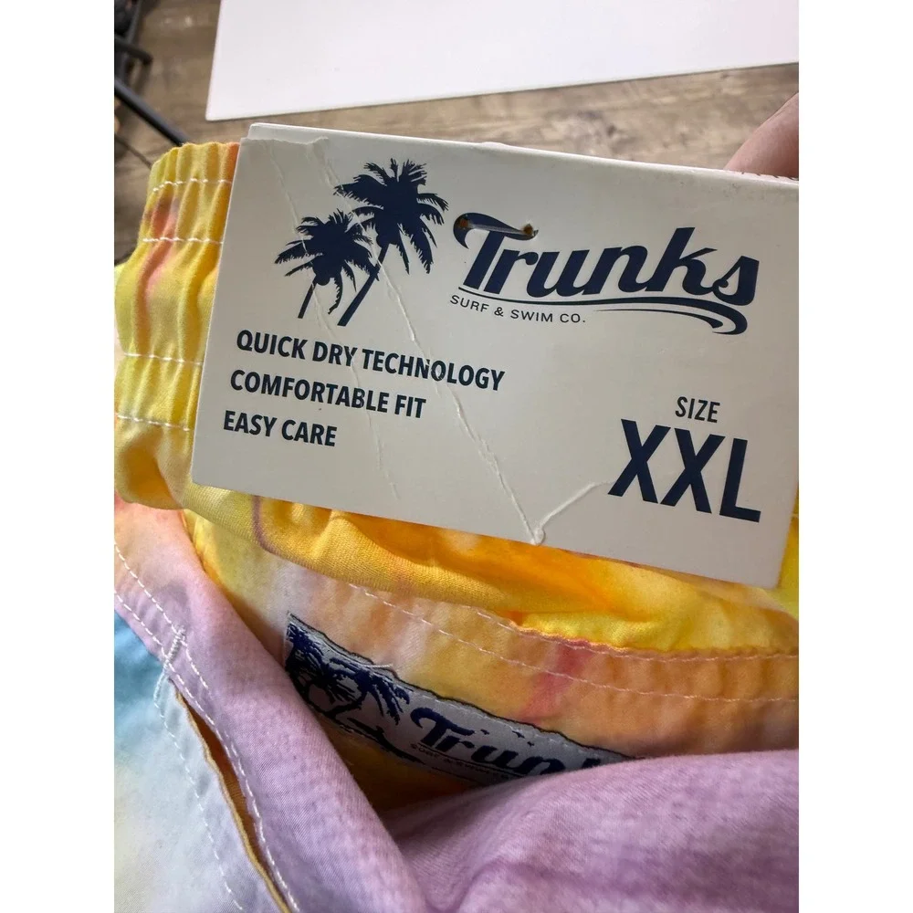 Trunks Surf & Swim Co. Mens Hippie Tie‎ Dye Swim Trunks XXL Quick Dry